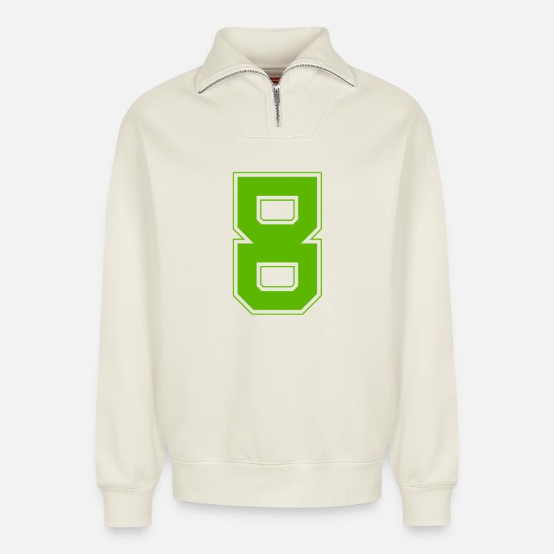 Z8 - Sweat unisexe décontracté en coton biologique à demi-zip – de SPREAD - blanc cassé