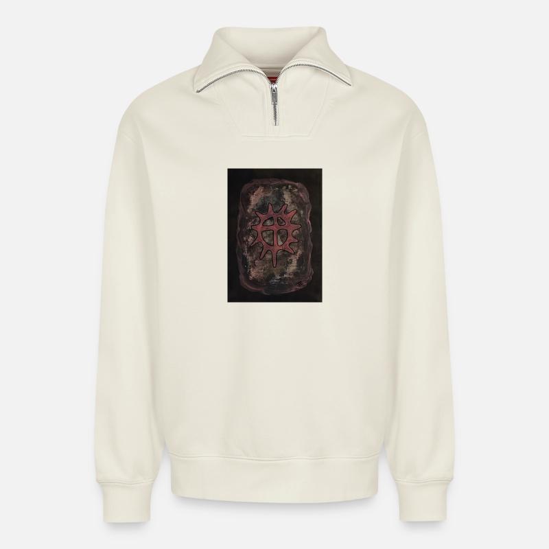 Biejvve - Relaxed Unisex Organic Half Zip Sweatshirt – von SPREAD - Naturweiß