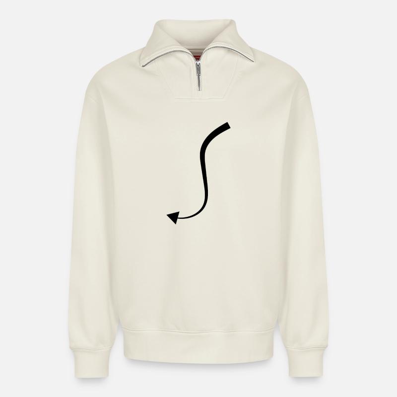 Queue du Diable - Sweat unisexe décontracté en coton biologique à demi-zip – de SPREAD - blanc cassé