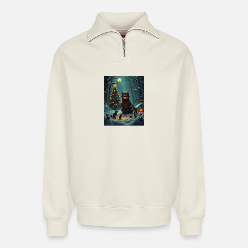 Didimaus - Relaxed Unisex Organic Half Zip Sweatshirt – von SPREAD - Naturweiß