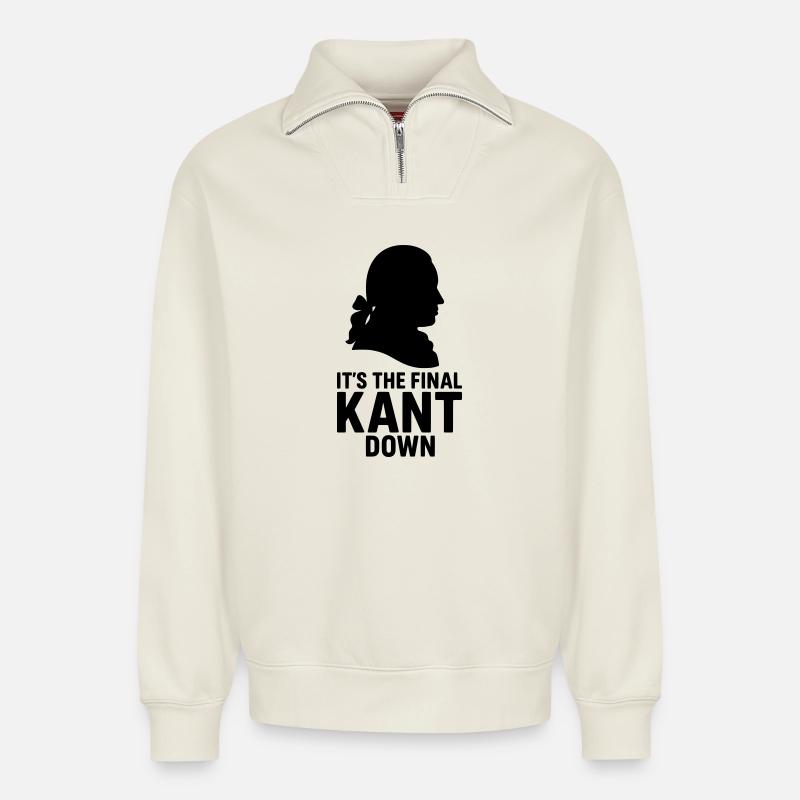 Dernier Kant à Down - Sweat unisexe décontracté en coton biologique à demi-zip – de SPREAD - blanc cassé