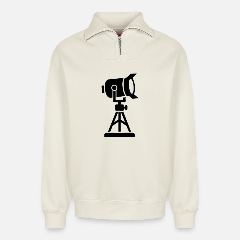 Scheinwerfer - Relaxed Unisex Organic Half Zip Sweatshirt – von SPREAD - Naturweiß