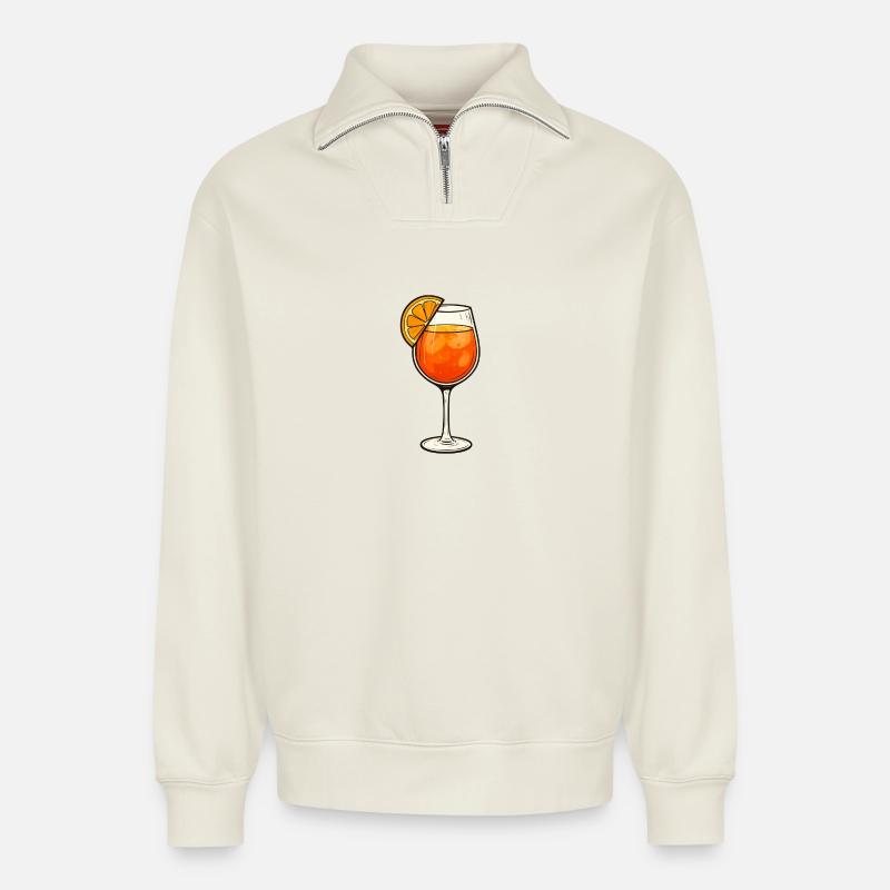 Sprizz - Relaxed Unisex Organic Half Zip Sweatshirt – von SPREAD - Naturweiß