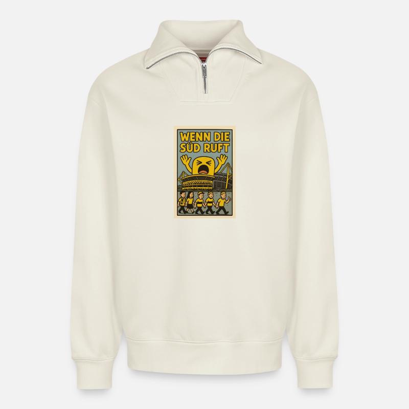 file_000000004db46243b371b0e202bcf58f - Relaxed Unisex Organic Half Zip Sweatshirt – von SPREAD - Naturweiß