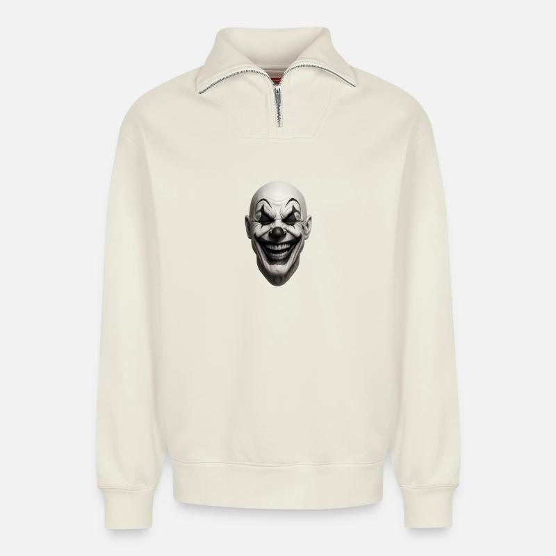 Albern ... - Relaxed Unisex Organic Half Zip Sweatshirt – von SPREAD - Naturweiß