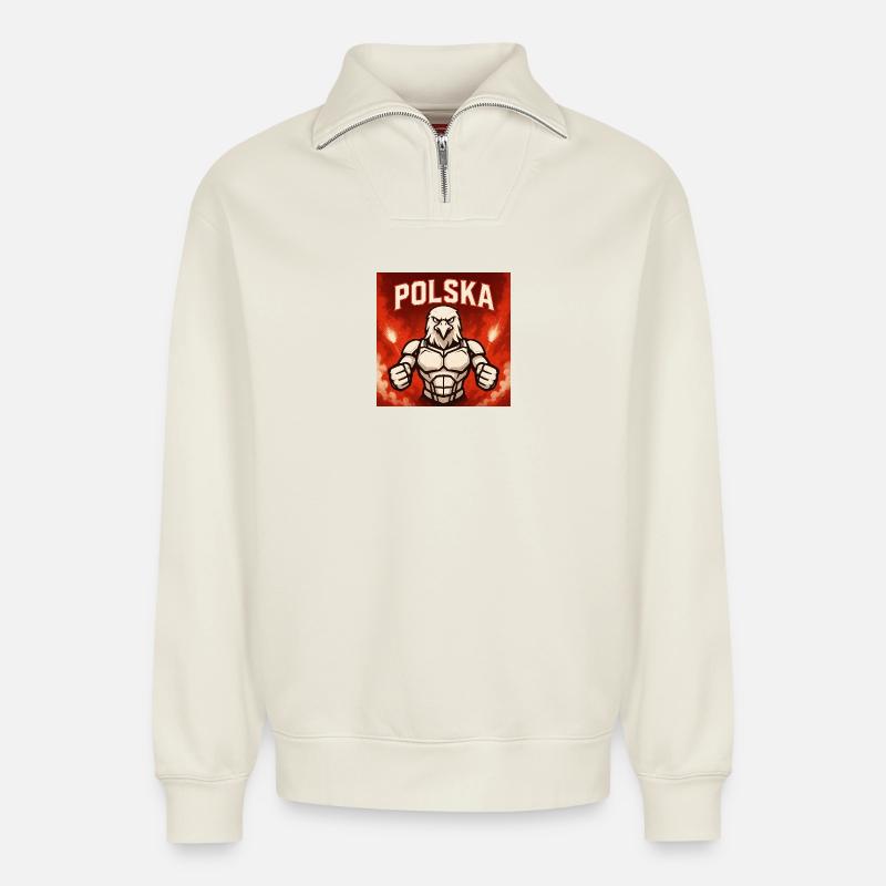 ChatGPT_Image_27 _Okt - Relaxed Unisex Organic Half Zip Sweatshirt – by SPREAD - off white