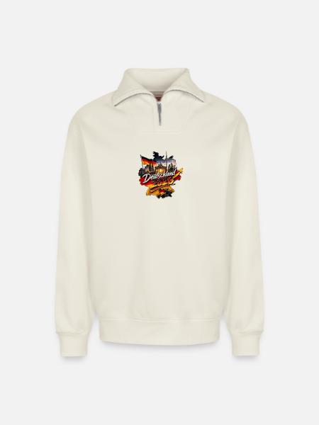 Deutschland_2026 - Relaxed Unisex Organic Half Zip Sweatshirt – von SPREAD - Naturweiß