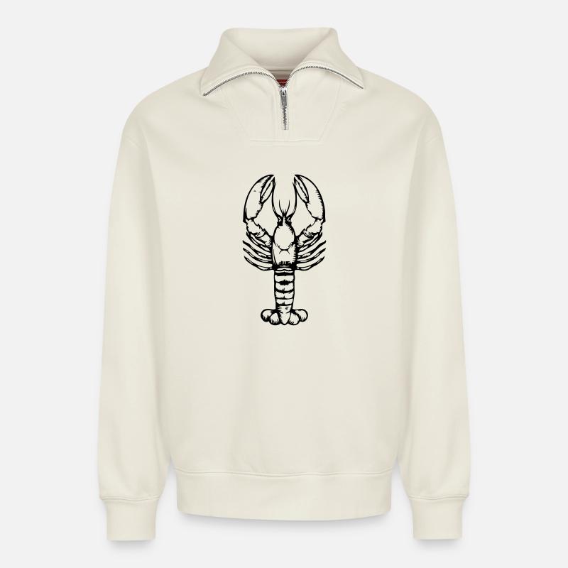 Hummer - Relaxed Unisex Organic Half Zip Sweatshirt – von SPREAD - Naturweiß