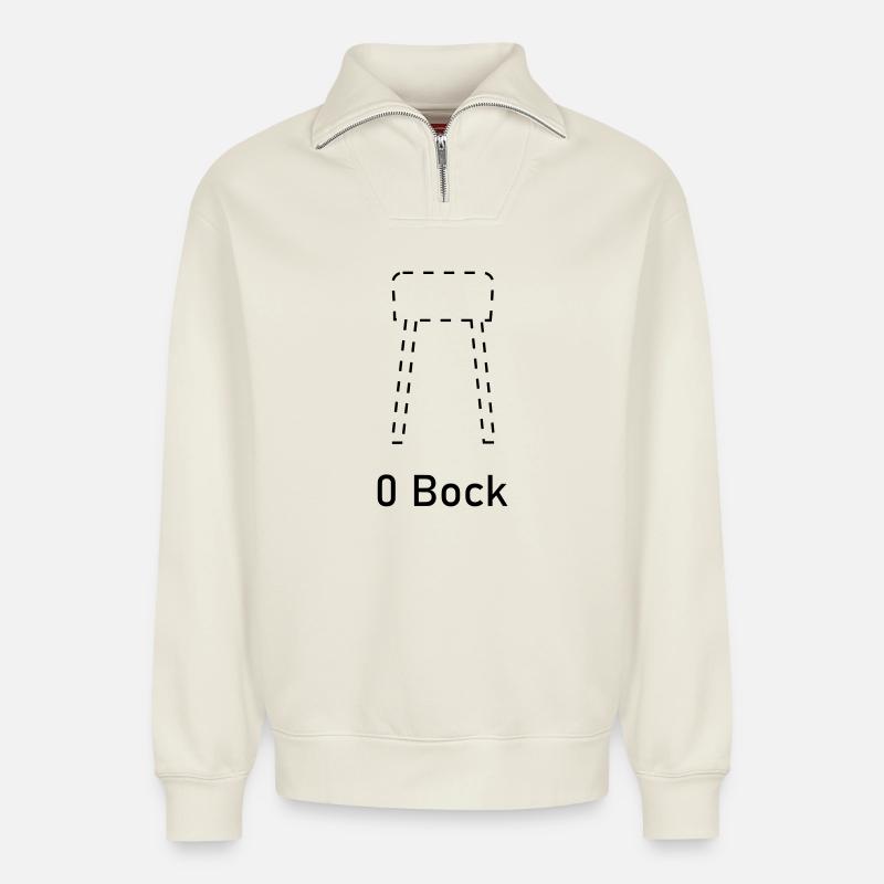 Null Bock Sport - Relaxed Unisex Organic Half Zip Sweatshirt – by SPREAD - off white
