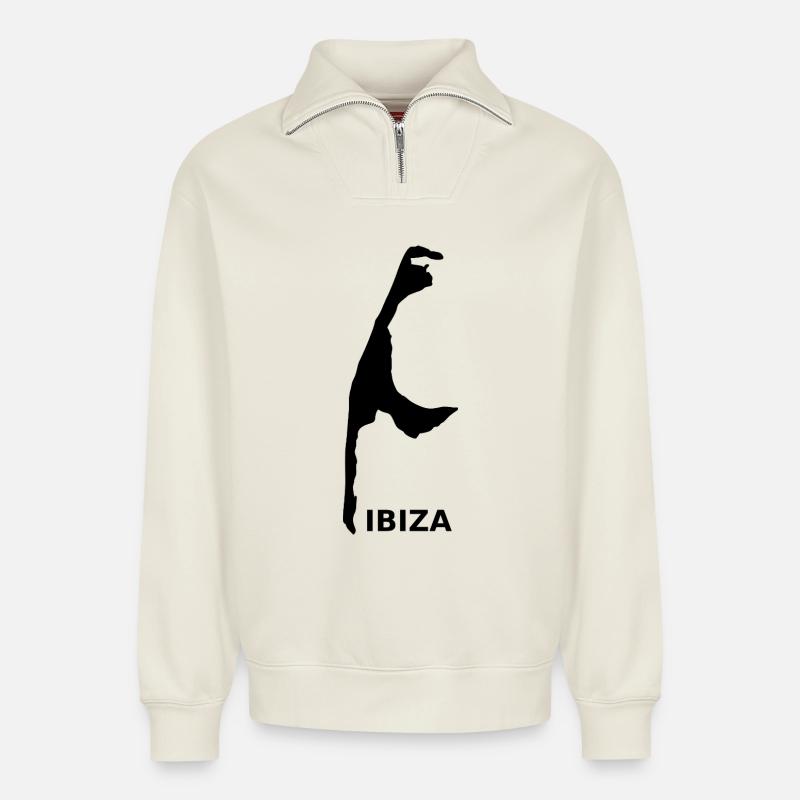 Sylt oder? - Relaxed Unisex Organic Half Zip Sweatshirt – von SPREAD - Naturweiß