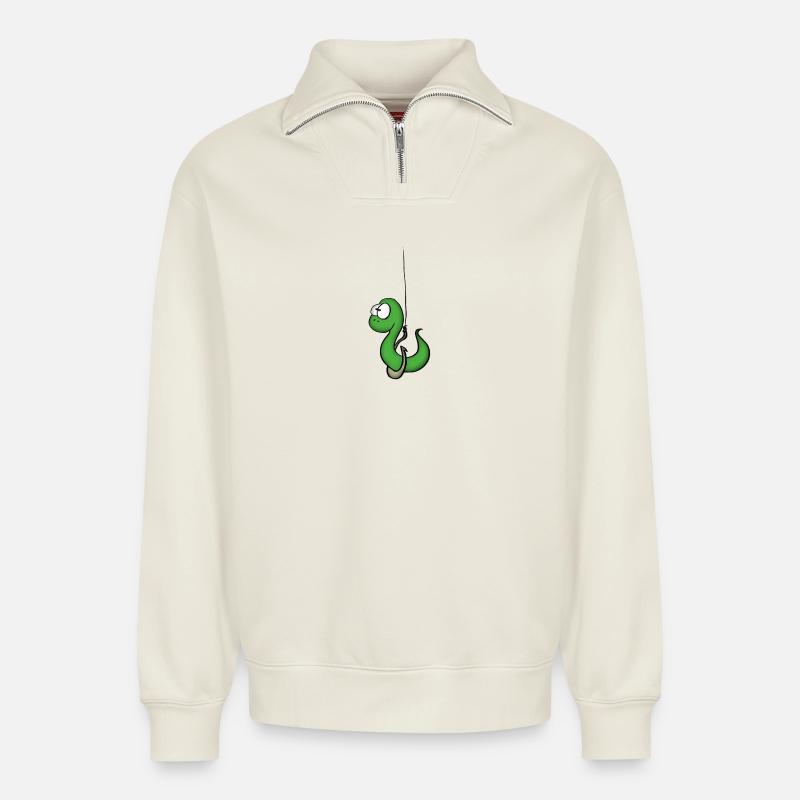 Made - Relaxed Unisex Organic Half Zip Sweatshirt – von SPREAD - Naturweiß