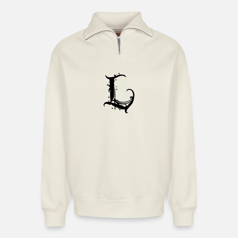L - Relaxed Unisex Organic Half Zip Sweatshirt – von SPREAD - Naturweiß