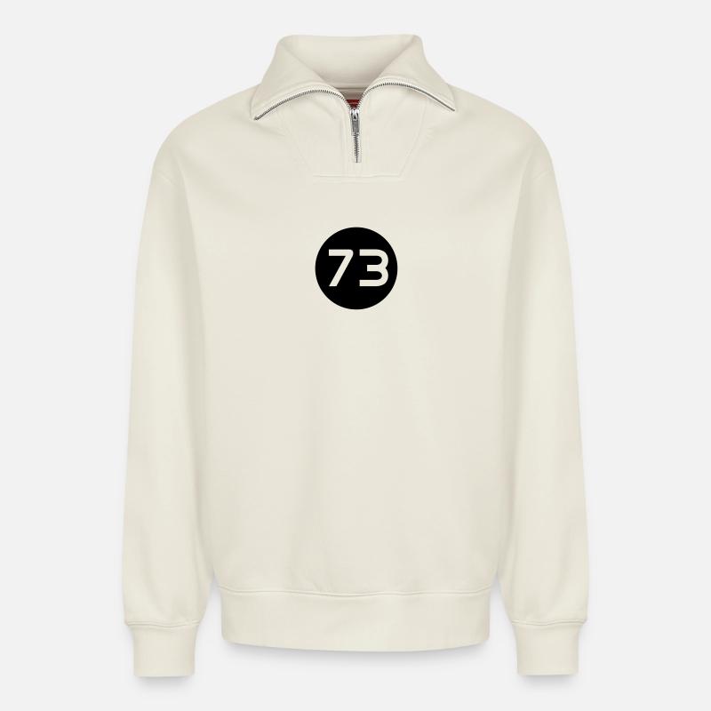 73 - Relaxed Unisex Organic Half Zip Sweatshirt – von SPREAD - Naturweiß