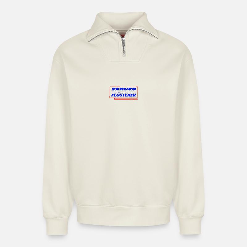 Server Flüsterer - Relaxed Unisex Organic Half Zip Sweatshirt – von SPREAD - Naturweiß