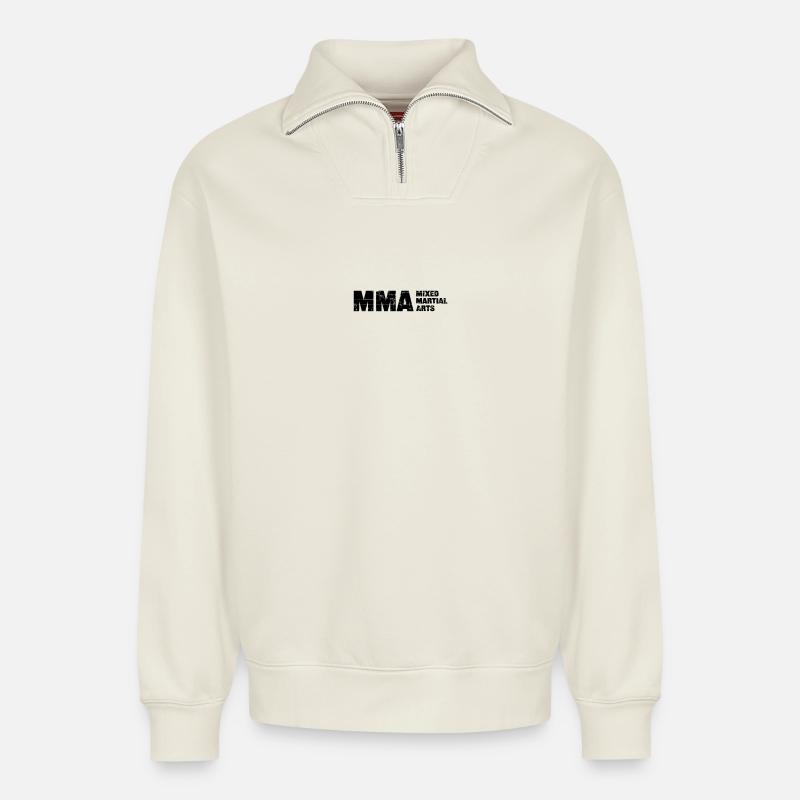 MMA - Relaxed Unisex Organic Half Zip Sweatshirt – von SPREAD - Naturweiß