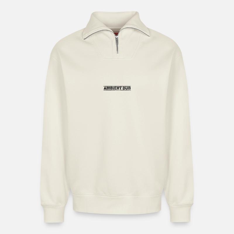 Ambient Dub - Relaxed Unisex Organic Half Zip Sweatshirt – by SPREAD - off white