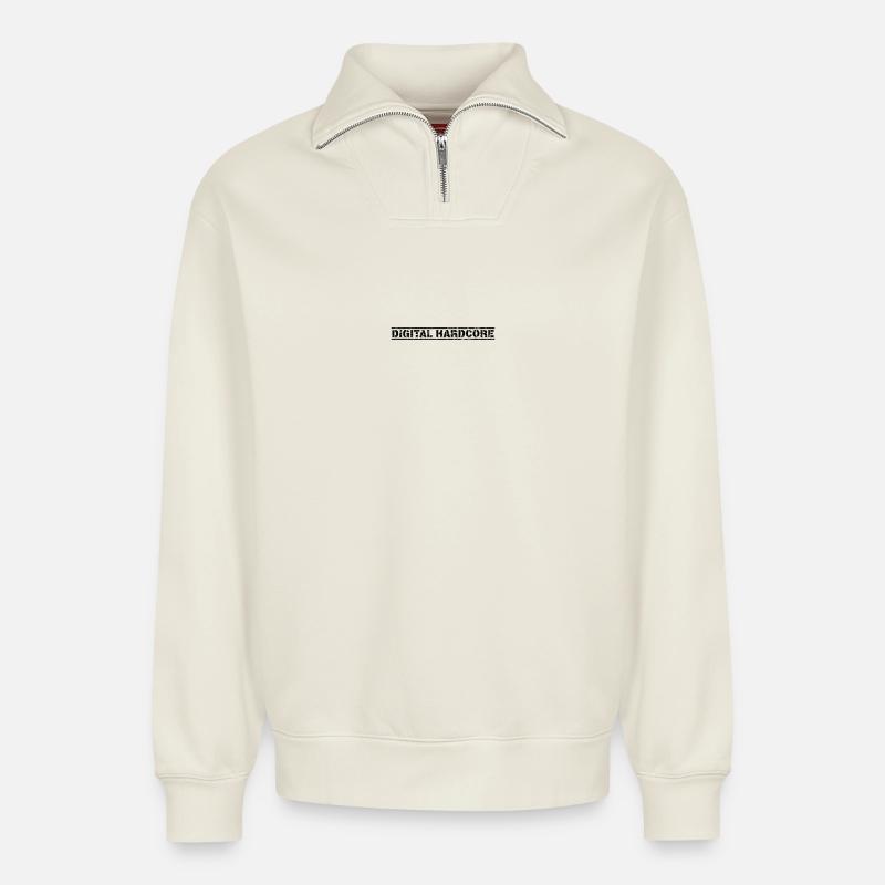 Digital Hardcore - Relaxed Unisex Organic Half Zip Sweatshirt – von SPREAD - Naturweiß