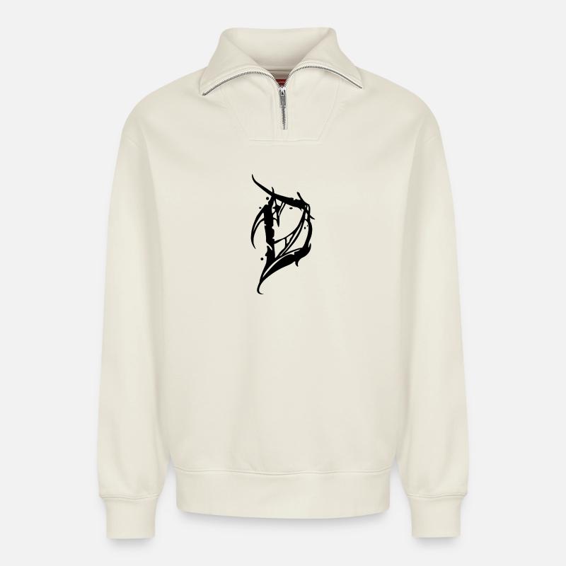 D - Relaxed Unisex Organic Half Zip Sweatshirt – von SPREAD - Naturweiß