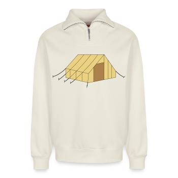 Zelt - Relaxed Unisex Organic Half Zip Sweatshirt – von SPREAD - Naturweiß - Vorne
