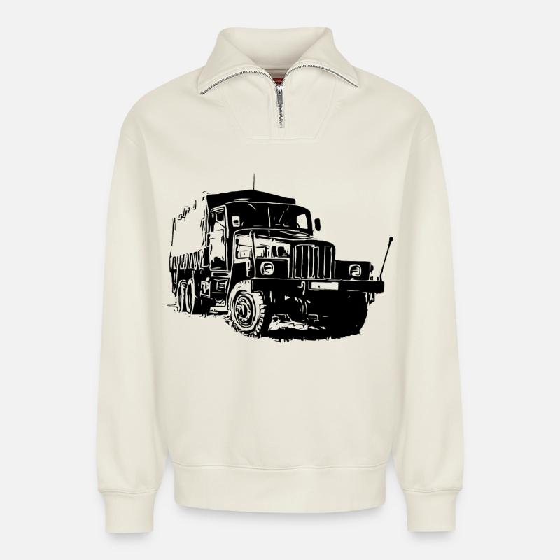 IFA G 5 - Relaxed Unisex Organic Half Zip Sweatshirt – von SPREAD - Naturweiß