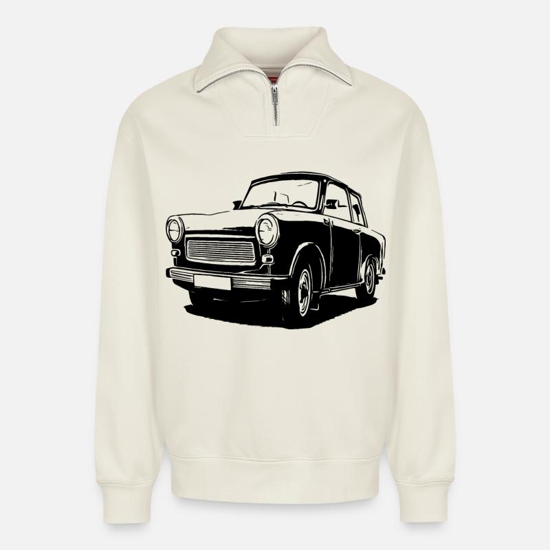 blockedName - Relaxed Unisex Organic Half Zip Sweatshirt – von SPREAD - Naturweiß
