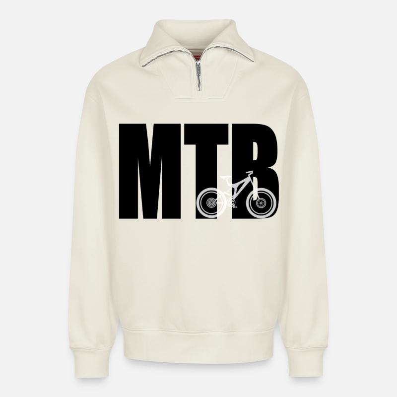 MTB - Relaxed Unisex Organic Half Zip Sweatshirt – von SPREAD - Naturweiß