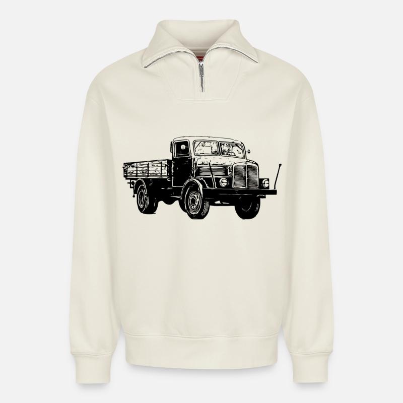 IFA S4000 - Relaxed Unisex Organic Half Zip Sweatshirt – von SPREAD - Naturweiß