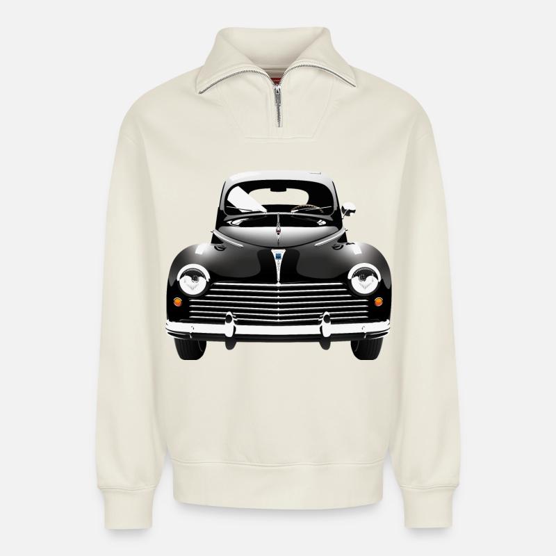203 - Relaxed Unisex Organic Half Zip Sweatshirt – von SPREAD - Naturweiß