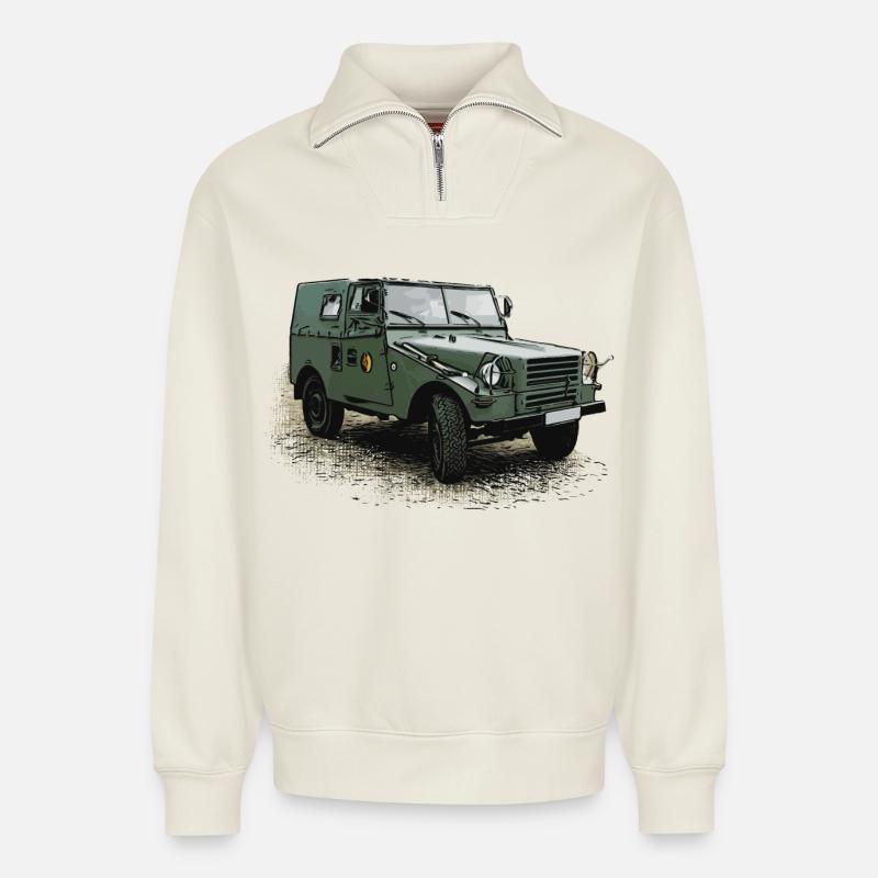 IFA P3 - Relaxed Unisex Organic Half Zip Sweatshirt – von SPREAD - Naturweiß