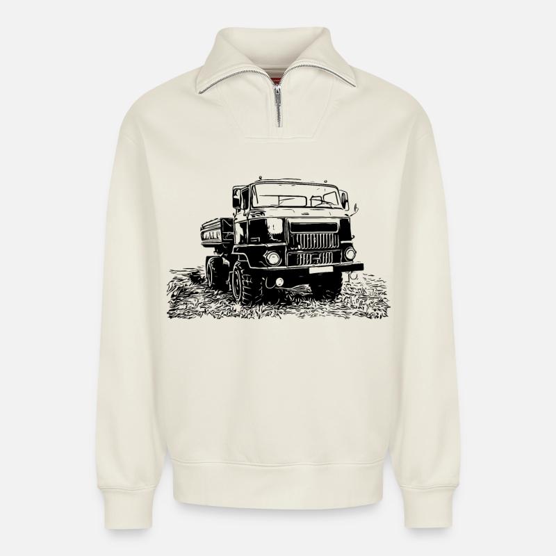 IFA L60 (s) - Relaxed Unisex Organic Half Zip Sweatshirt – von SPREAD - Naturweiß