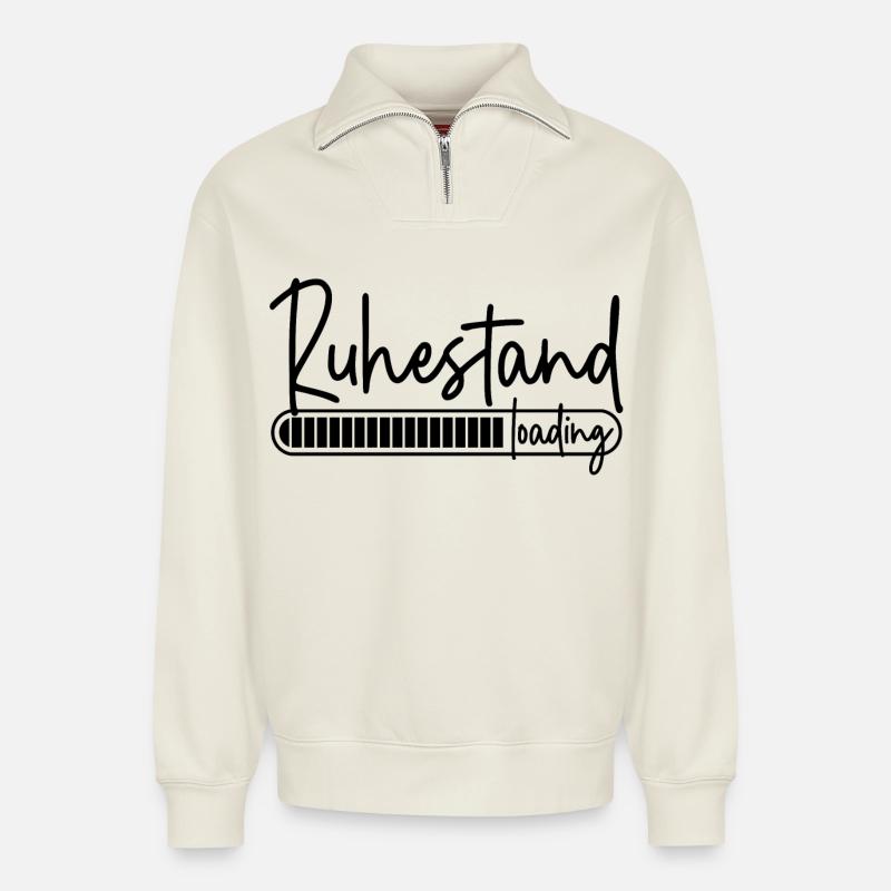 Ruhestand loading - Relaxed Unisex Organic Half Zip Sweatshirt – von SPREAD - Naturweiß