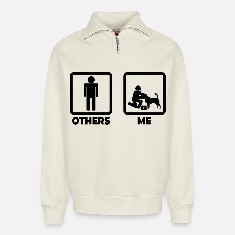 Ich als Tierarzt - Relaxed Unisex Organic Half Zip Sweatshirt – von SPREAD - Naturweiß