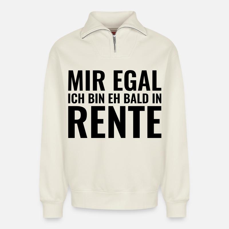 Rente - Relaxed Unisex Organic Half Zip Sweatshirt – von SPREAD - Naturweiß