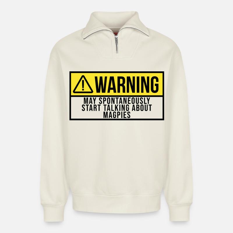 Elster - Relaxed Unisex Organic Half Zip Sweatshirt – von SPREAD - Naturweiß