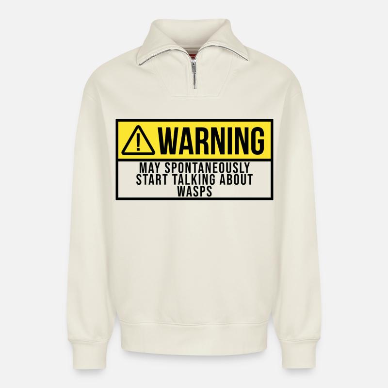 Wasp - Relaxed Unisex Organic Half Zip Sweatshirt – by SPREAD - off white