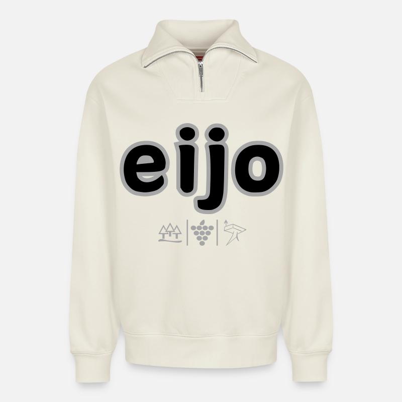 Eijo - Relaxed Unisex Organic Half Zip Sweatshirt – von SPREAD - Naturweiß