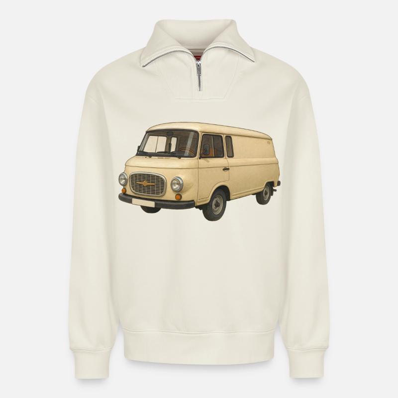 B1000 als Comic - Relaxed Unisex Organic Half Zip Sweatshirt – von SPREAD - Naturweiß