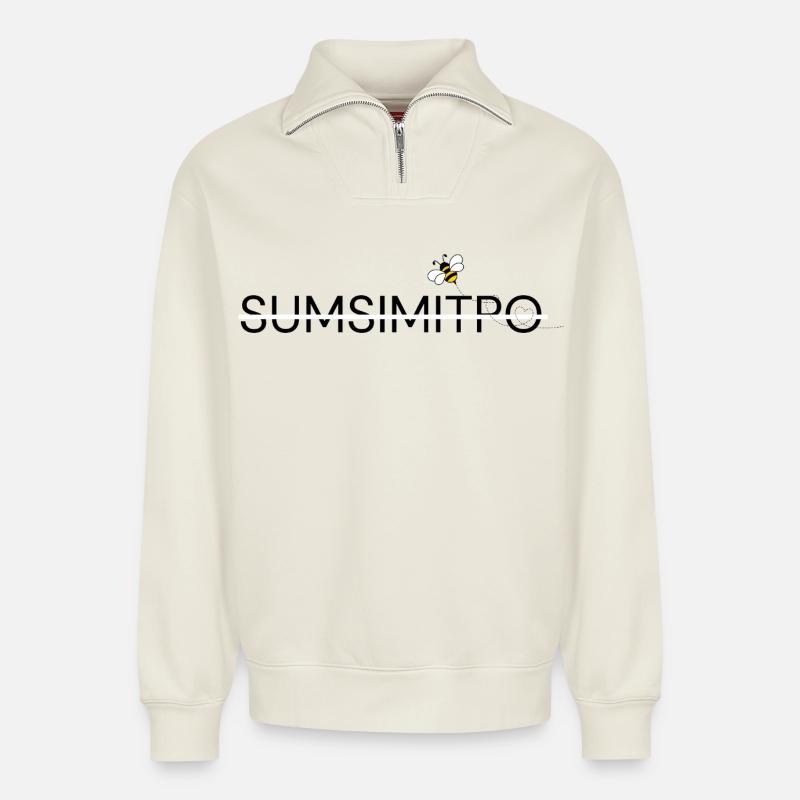 SUMSIMITPO - Relaxed Unisex Organic Half Zip Sweatshirt – von SPREAD - Naturweiß