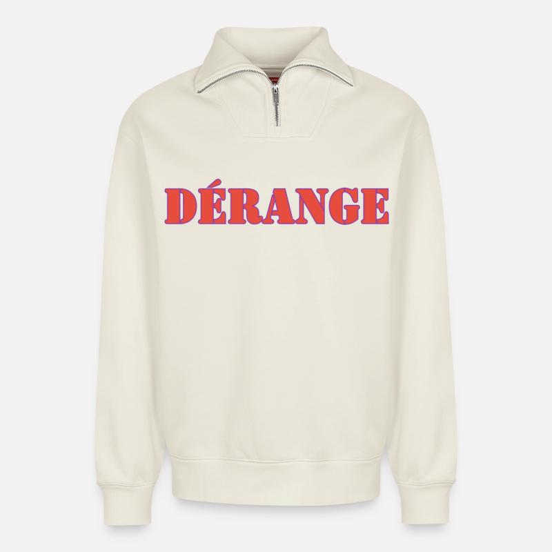 Mind - Relaxed Unisex Organic Half Zip Sweatshirt – by SPREAD - off white