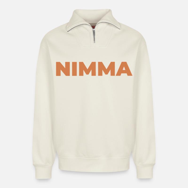 NIMMA - Relaxed Unisex Organic Half Zip Sweatshirt – von SPREAD - Naturweiß