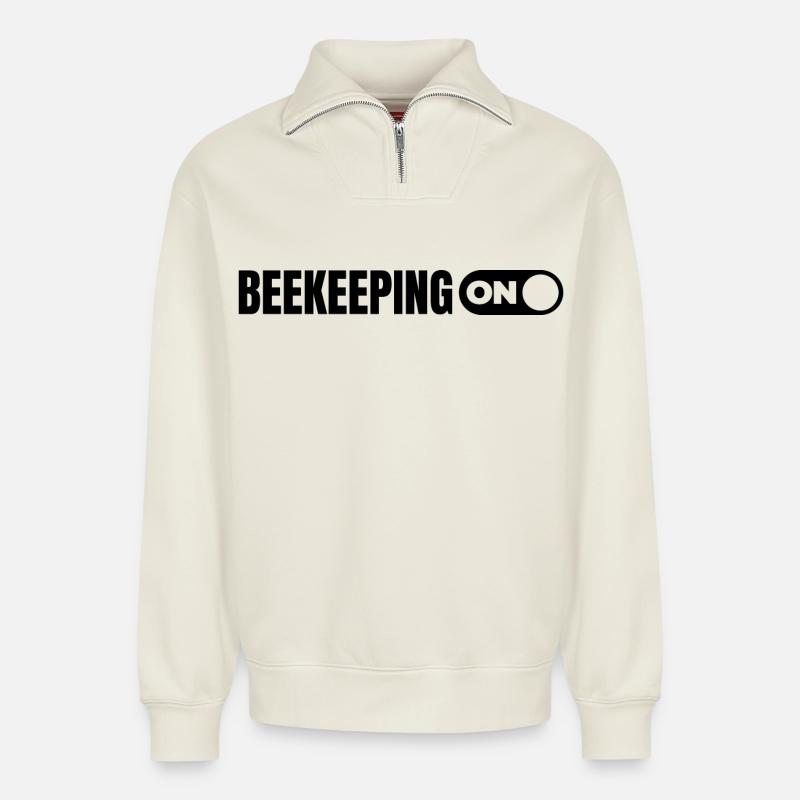 Imkerei - Relaxed Unisex Organic Half Zip Sweatshirt – von SPREAD - Naturweiß