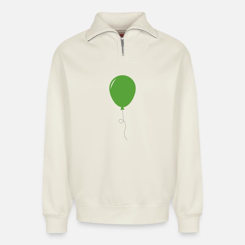 Ballon - Relaxed Unisex Organic Half Zip Sweatshirt – von SPREAD - Naturweiß