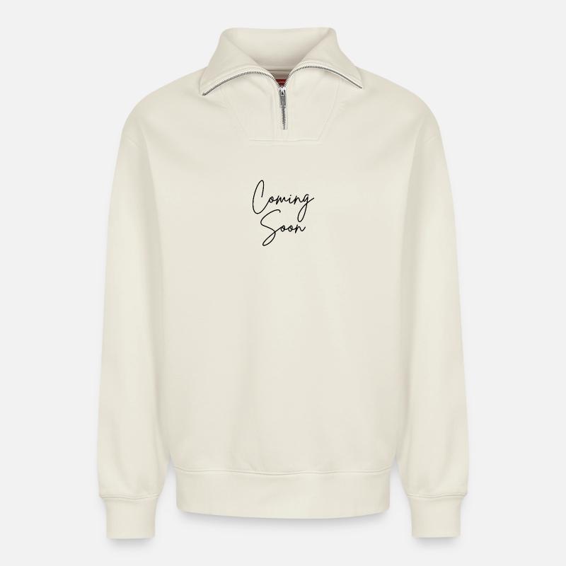 Demnächst - Relaxed Unisex Organic Half Zip Sweatshirt – von SPREAD - Naturweiß