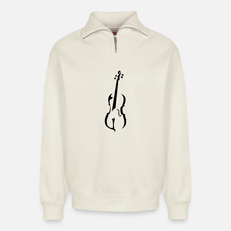 Cello - Relaxed Unisex Organic Half Zip Sweatshirt – von SPREAD - Naturweiß