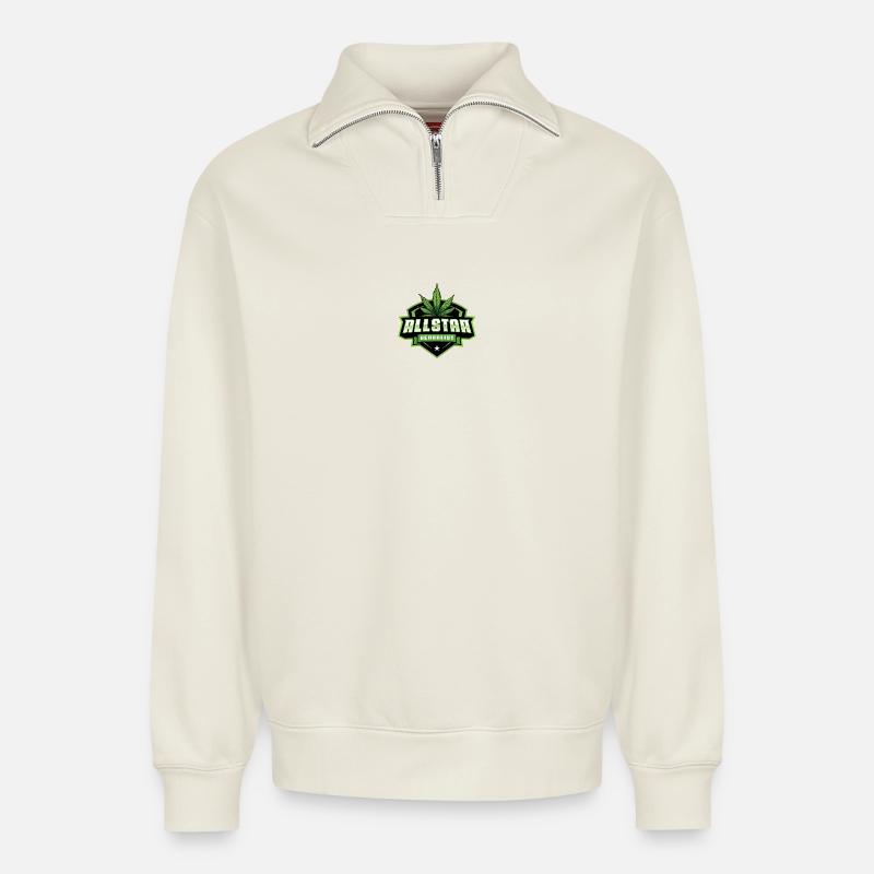 Allstar Herbalist - Relaxed Unisex Organic Half Zip Sweatshirt – von SPREAD - Naturweiß