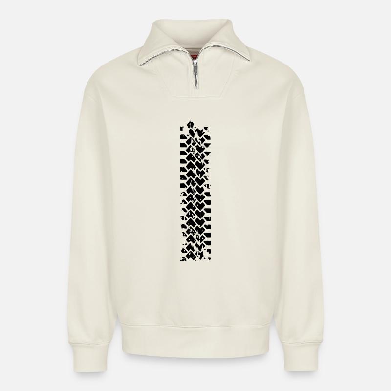 Brennen, um ein Wild sein - Relaxed Unisex Organic Half Zip Sweatshirt – von SPREAD - Naturweiß