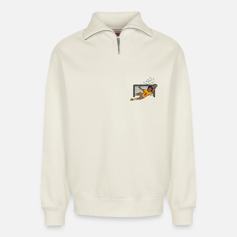 Fliegenfänger - Relaxed Unisex Organic Half Zip Sweatshirt – von SPREAD - Naturweiß