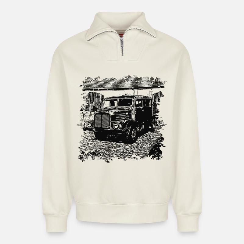 IFA S4000-1 - Relaxed Unisex Organic Half Zip Sweatshirt – von SPREAD - Naturweiß