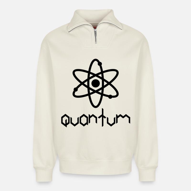 Quantity - Relaxed Unisex Organic Half Zip Sweatshirt – by SPREAD - off white