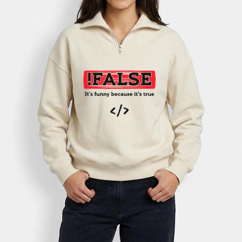 Code Debug Programmer Developer Funny Sayings Relaxed Unisex Organic Half Zip Sweatshirt – by SPREAD